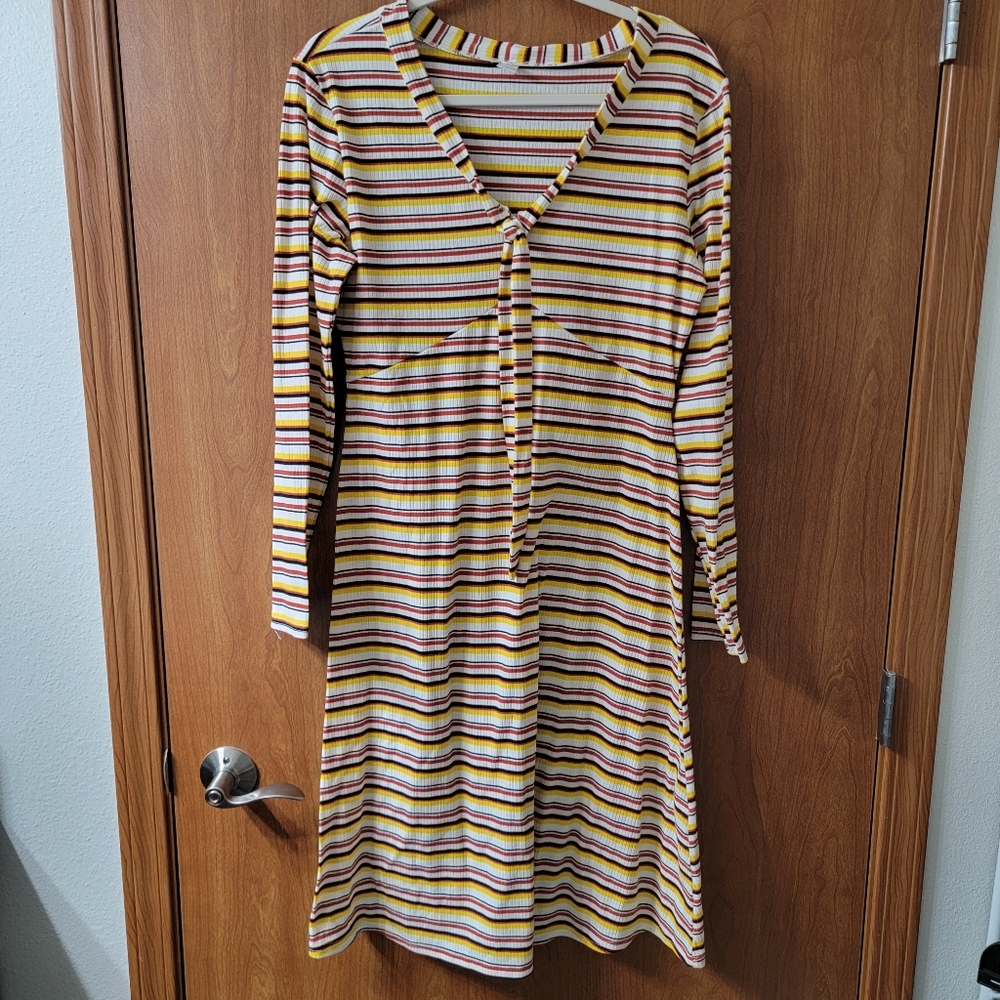 LAST CHANCE Amazon PatPat Striped Long Sleeve Dress Size Large